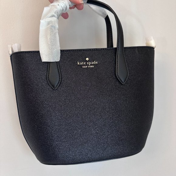 NWT Kate Spade NWT $329 Glitter Glimmer Satchel Black KE460 Handbag Purse NEW - Picture 9 of 9